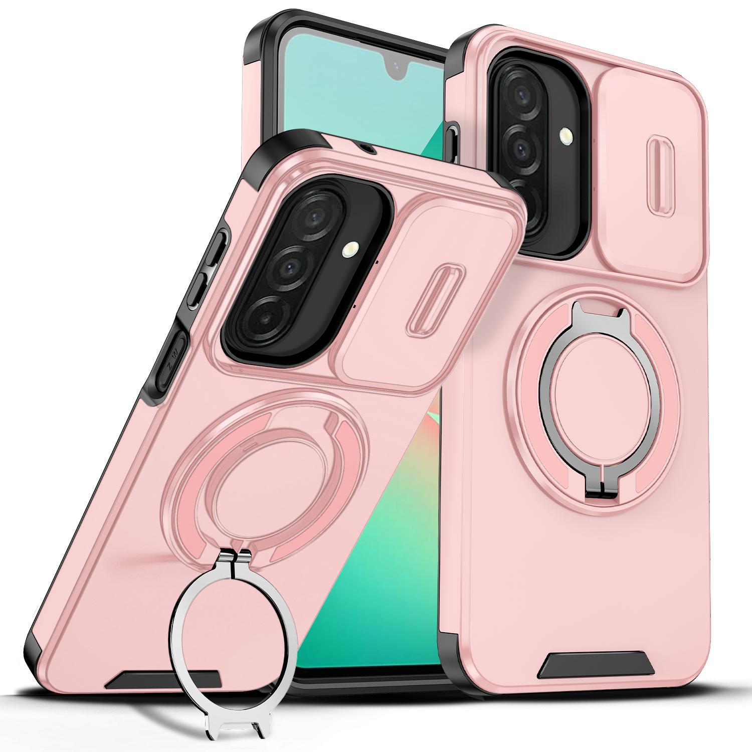 For Samsung Galaxy A27 5G Sliding Camshield Ring Holder Phone Case(Pink) - Shopkiz.com