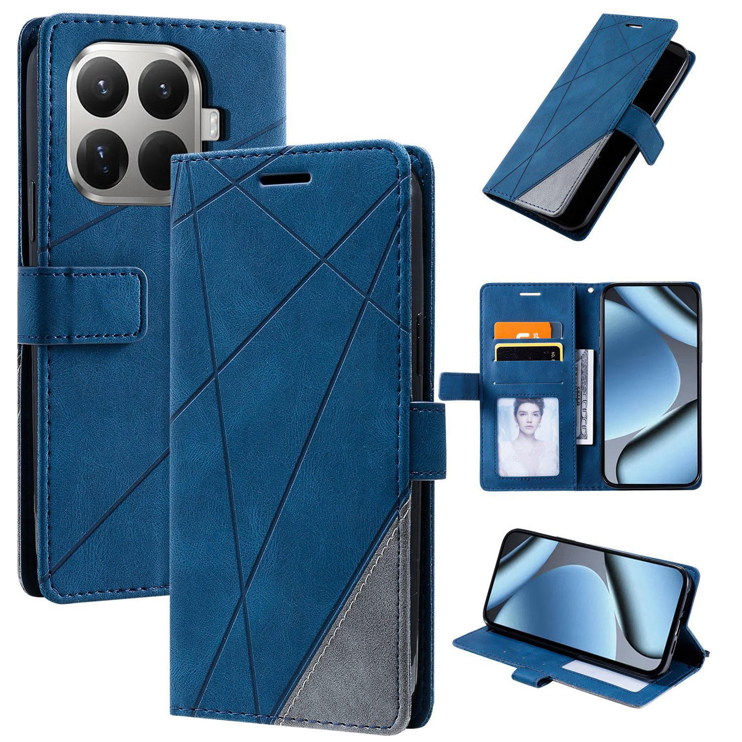 For Xiaomi 15T Pro 5G Skin Feel Splicing Leather Phone Case(Blue) - Shopkiz.com