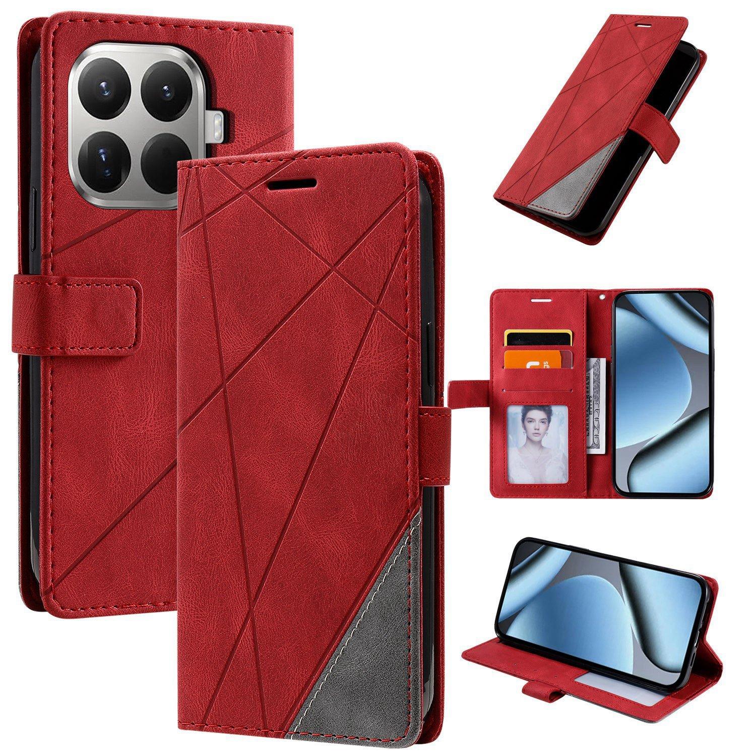 For Xiaomi 15T Pro 5G Skin Feel Splicing Leather Phone Case(Red) - Shopkiz.com