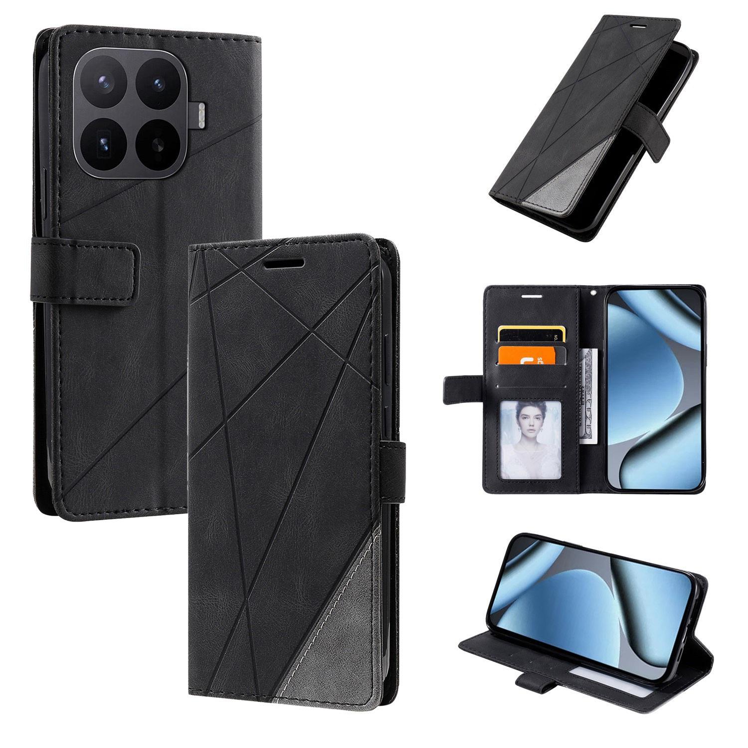 For Xiaomi 17T Pro 5G Skin Feel Splicing Leather Phone Case(Black) - Shopkiz.com