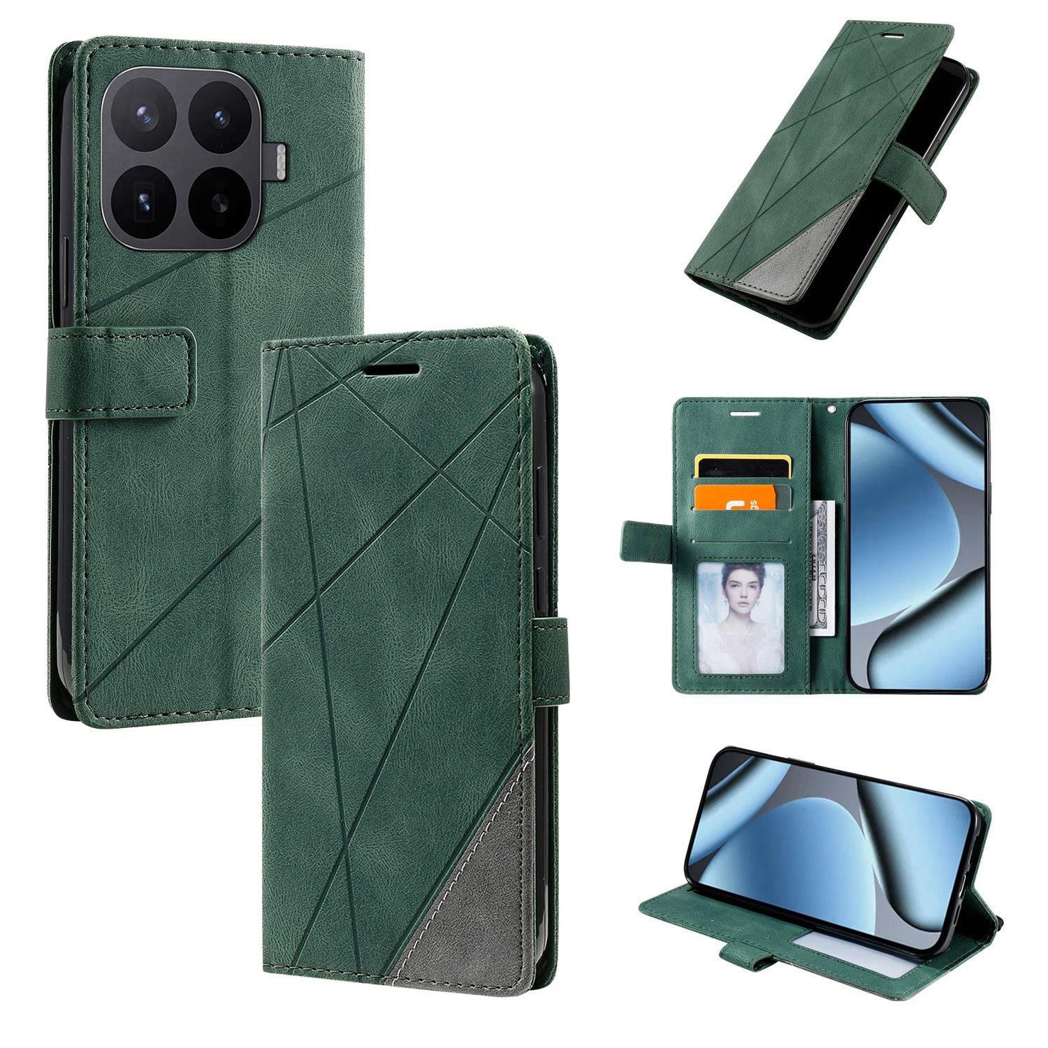 For Xiaomi 17T 5G Skin Feel Splicing Leather Phone Case(Green) - Shopkiz.com