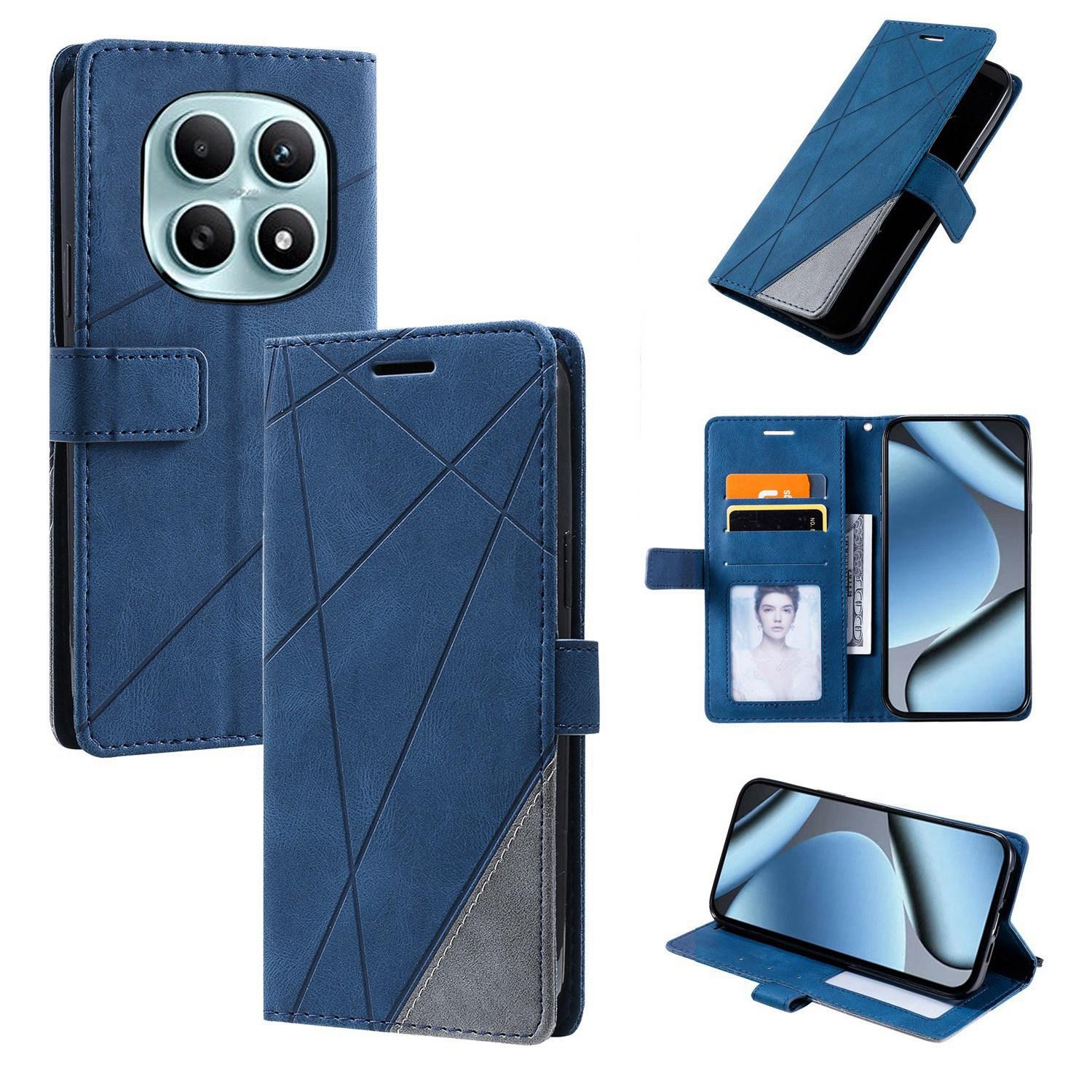 For Redmi Note 15 4G / 5G Global 164mm Skin Feel Splicing Leather Phone Case(Blue) - Shopkiz.com