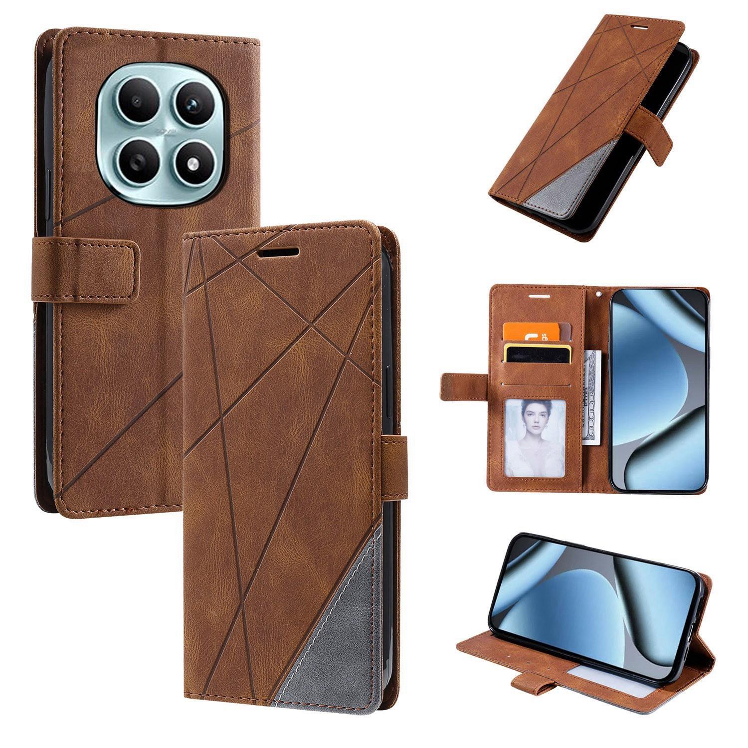 For Redmi Note 15 4G / 5G Global 164mm Skin Feel Splicing Leather Phone Case(Brown) - Shopkiz.com