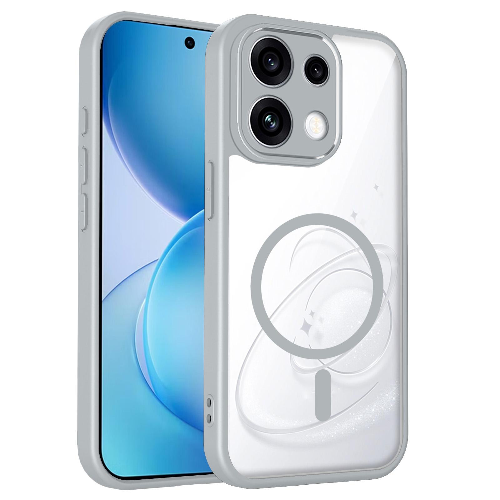 For OPPO Reno16 F 5G Global Matte PC Skin-feel Magnetic Shockproof Phone Case(Grey) - Shopkiz.com