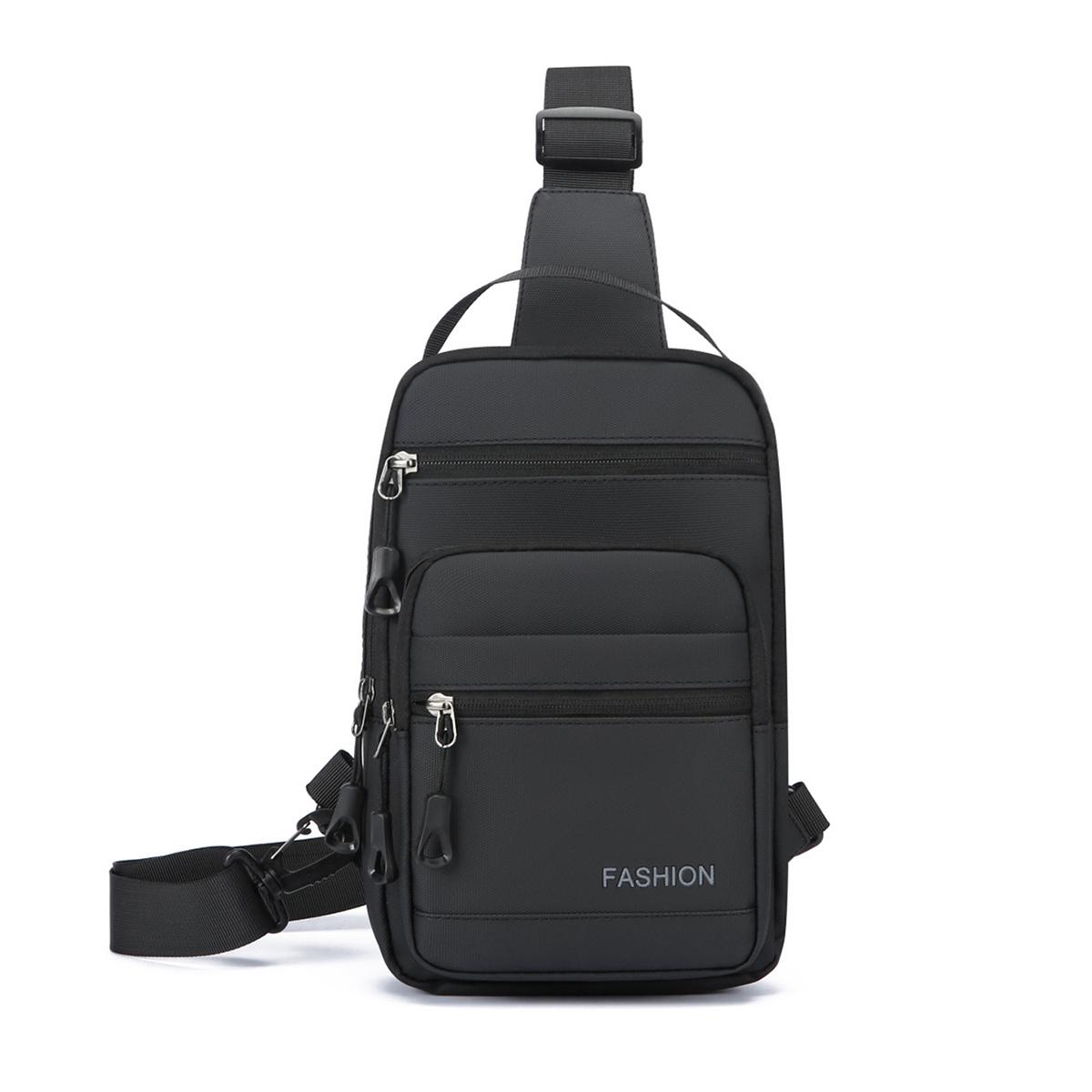 WEIXIER WDE-7 Men Crossbody Chest Bag Multifunctional Large Capacity Waterproof Shoulder Bag(Black) - Shopkiz.com