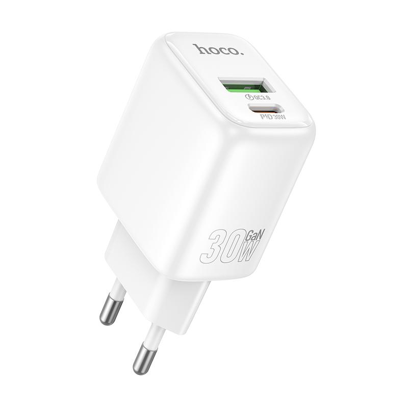 hoco N88 Seguro PD30W + QC3.0 Charger, Plug:EU Plug(White) - Shopkiz.com