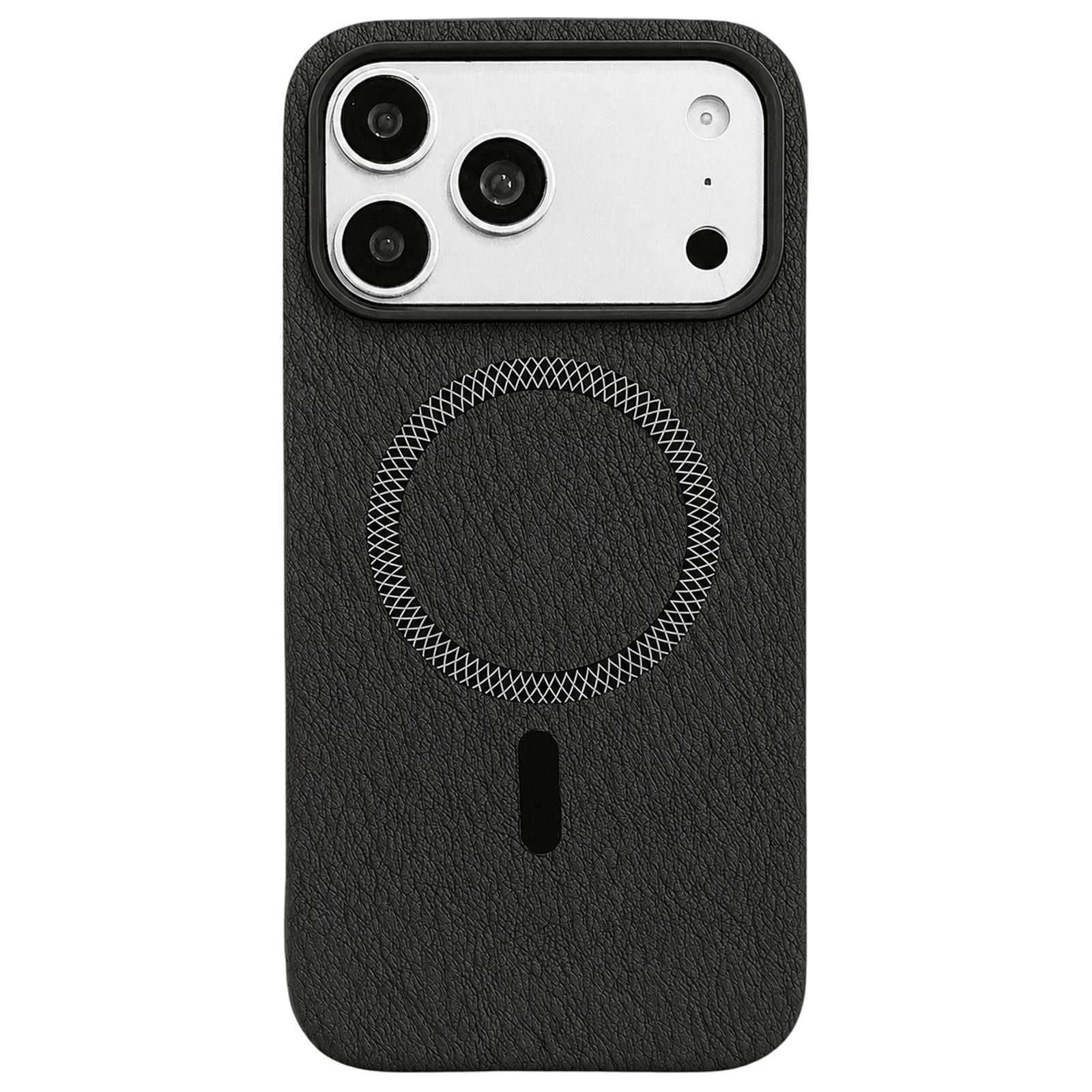 For iPhone 17 Pro Acrylic Hybrid TPU Rhombus Texture Magnetic Phone Case(Black) - Shopkiz.com