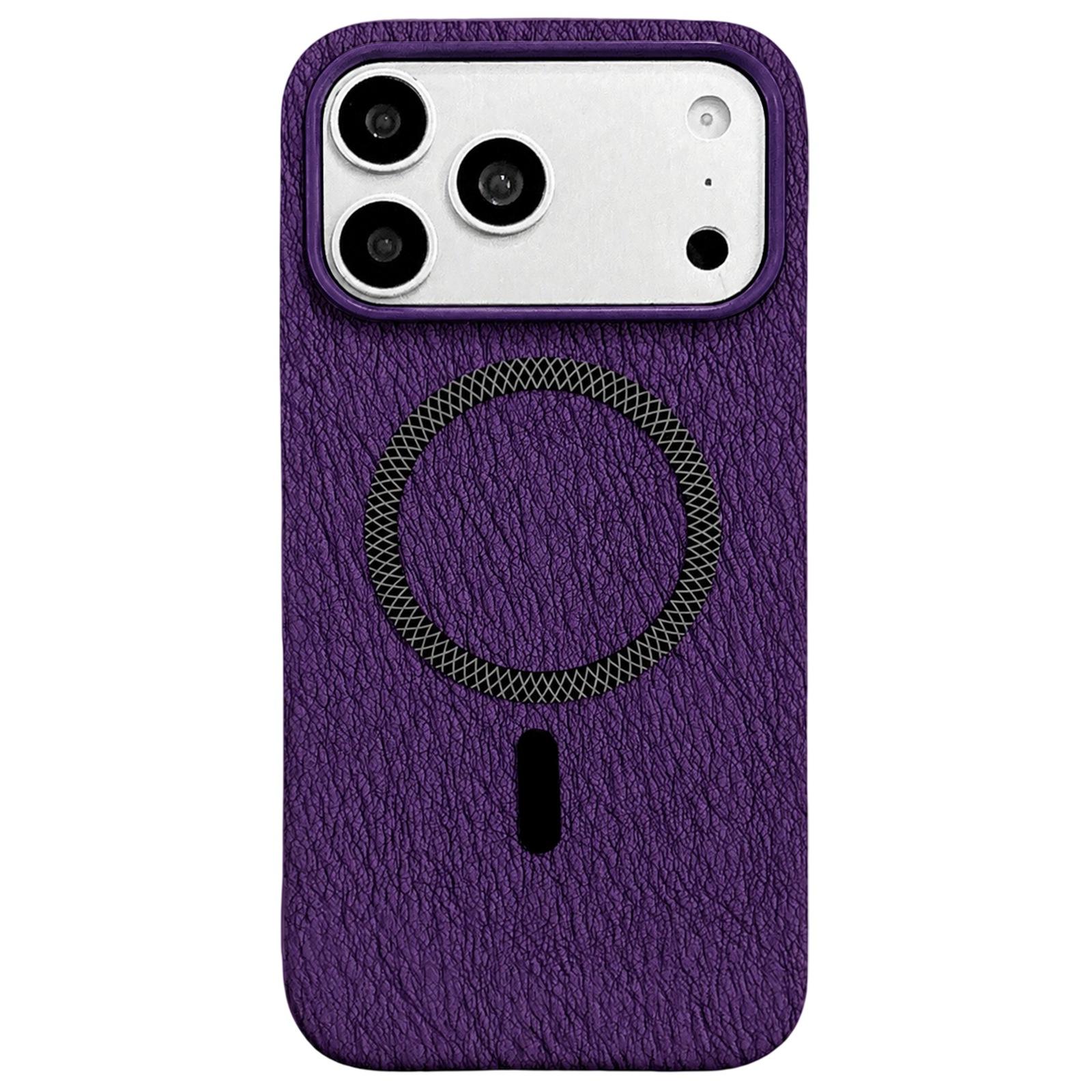 For iPhone 17 Pro Acrylic Hybrid TPU Rhombus Texture Magnetic Phone Case(Purple) - Shopkiz.com