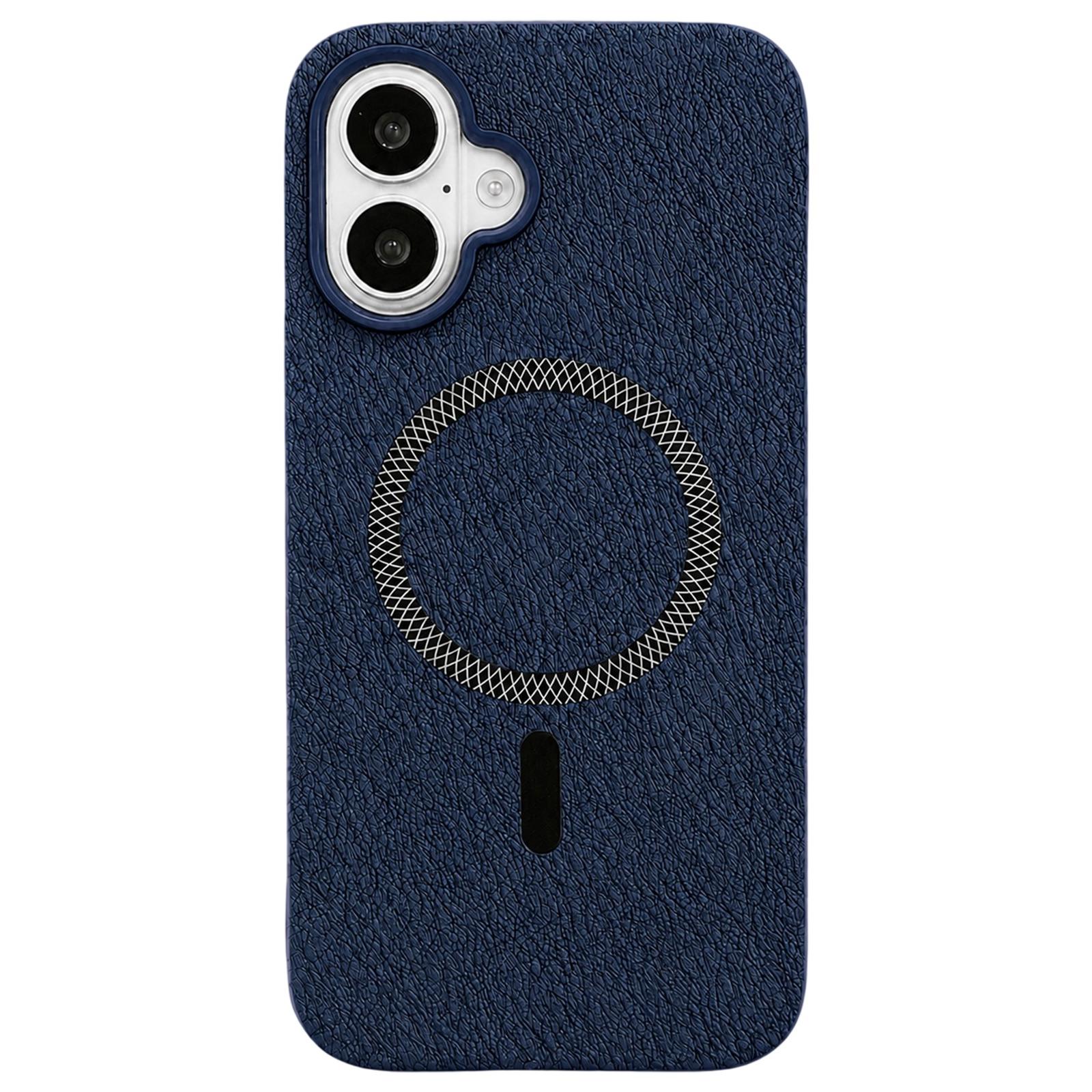 For iPhone 17 Acrylic Hybrid TPU Rhombus Texture Magnetic Phone Case(Blue) - Shopkiz.com