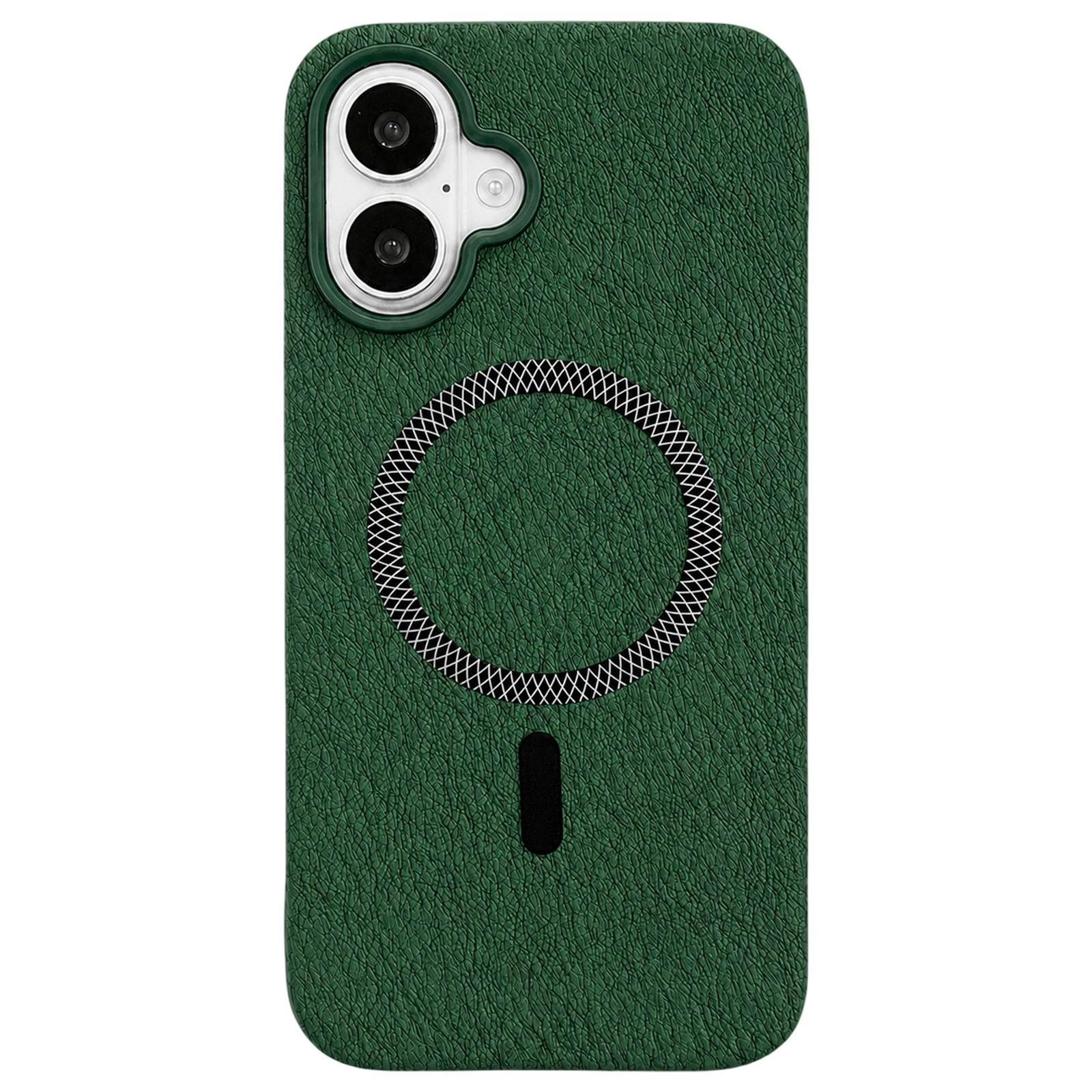 For iPhone 17 Acrylic Hybrid TPU Rhombus Texture Magnetic Phone Case(Green) - Shopkiz.com