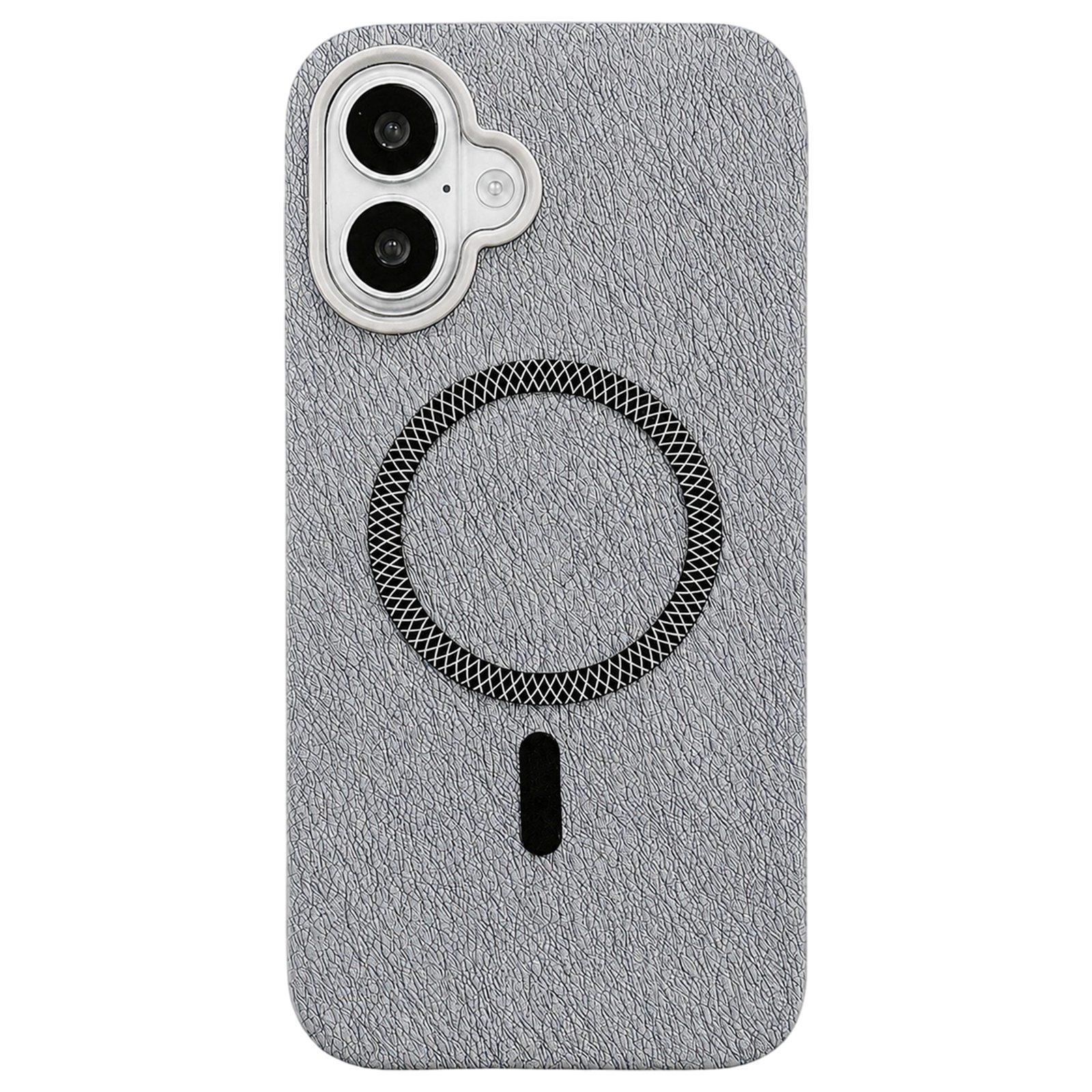 For iPhone 17 Acrylic Hybrid TPU Rhombus Texture Magnetic Phone Case(Grey) - Shopkiz.com