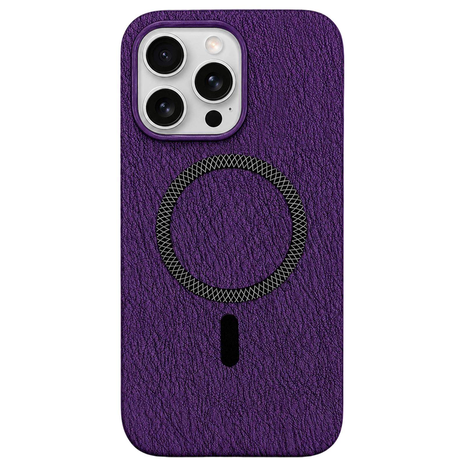 For iPhone 16 Pro Max Acrylic Hybrid TPU Rhombus Texture Magnetic Phone Case(Purple) - Shopkiz.com