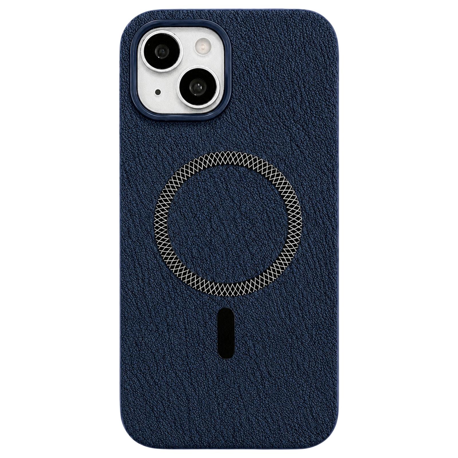 For iPhone 15 Plus Acrylic Hybrid TPU Rhombus Texture Magnetic Phone Case(Blue) - Shopkiz.com