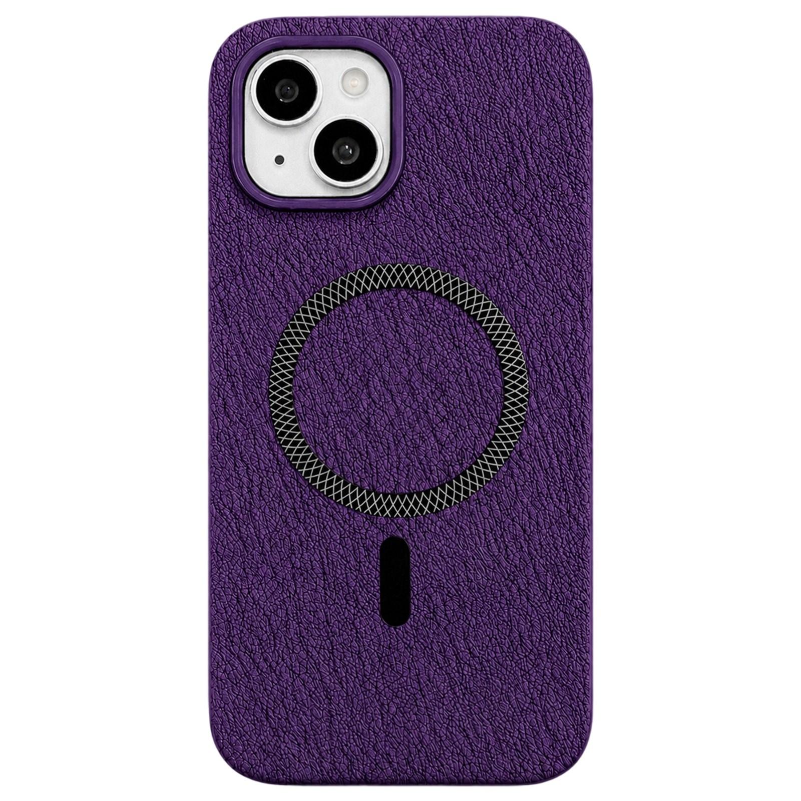 For iPhone 15 Plus Acrylic Hybrid TPU Rhombus Texture Magnetic Phone Case(Purple) - Shopkiz.com