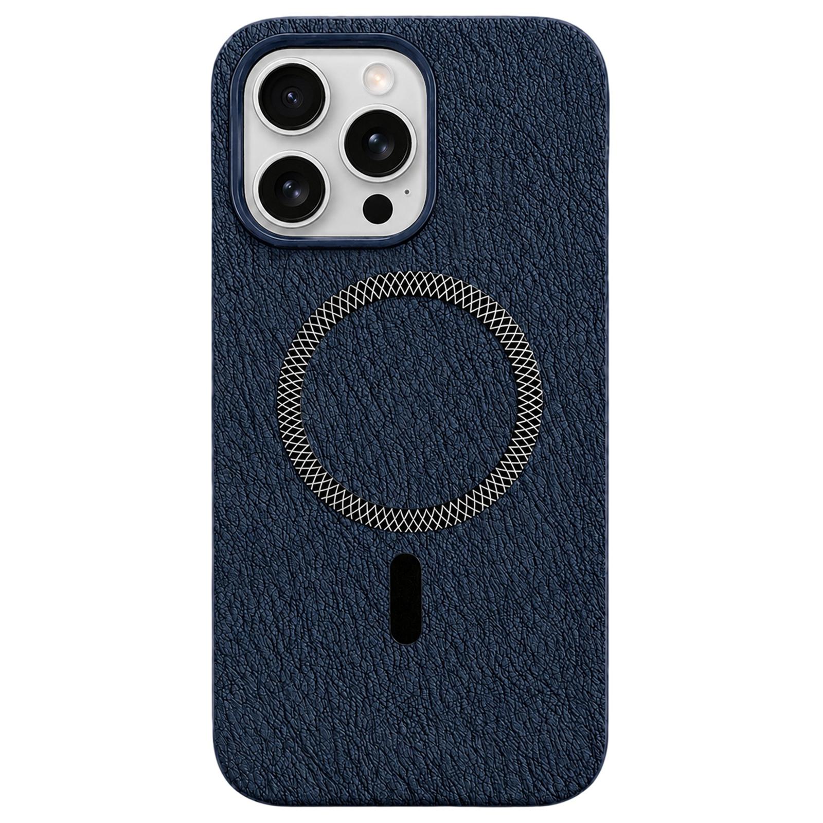 For iPhone 14 Pro Acrylic Hybrid TPU Rhombus Texture Magnetic Phone Case(Blue) - Shopkiz.com