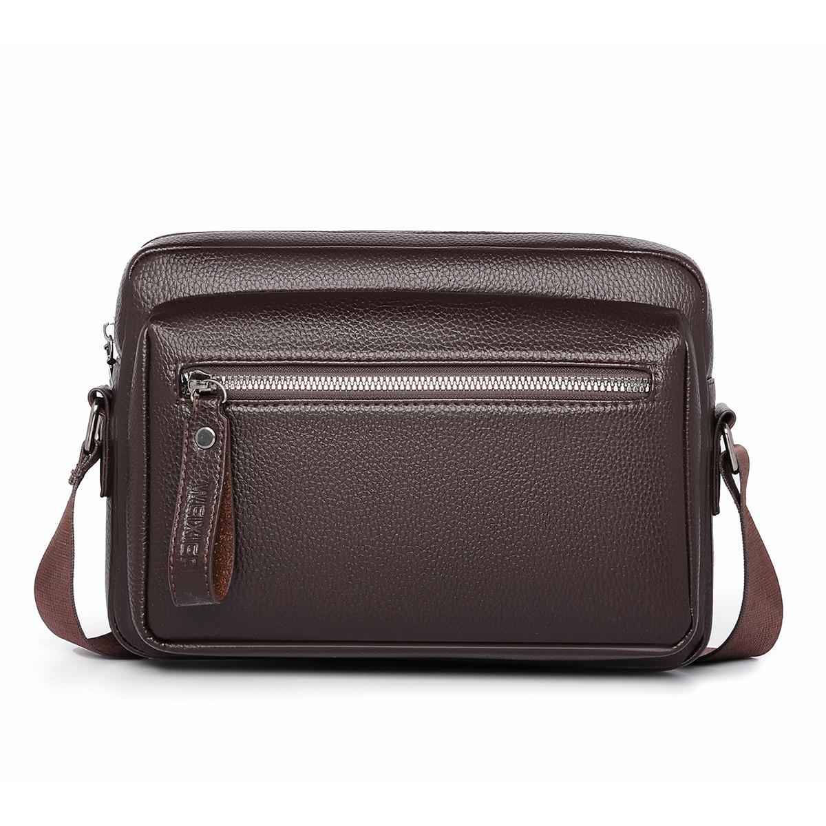 WEIXIER D1228 Retro Lychee Texture Waterproof Large Capacity Shoulder Crossbody Bag(Brown) - Shopkiz.com