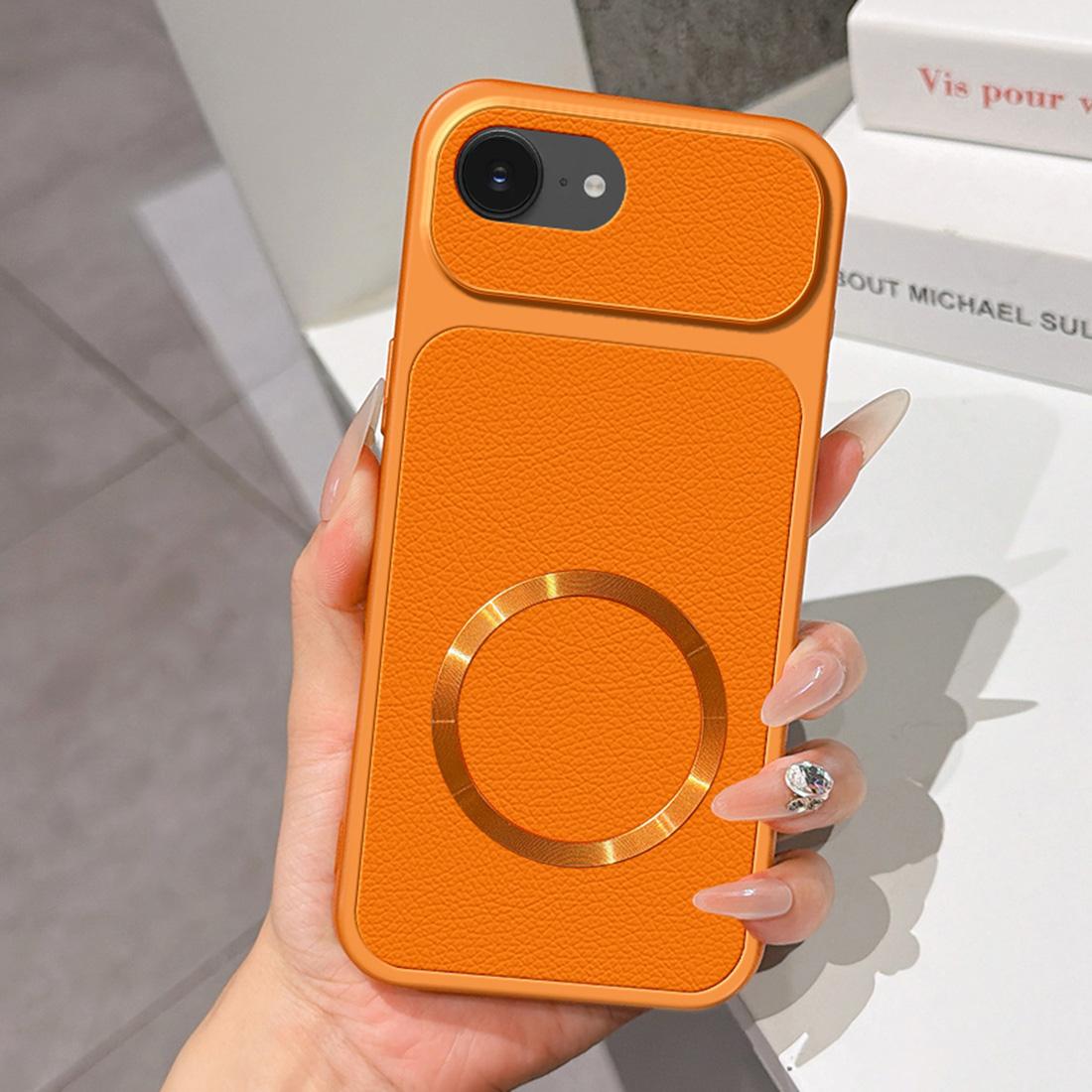 For iPhone 17e / 16e Lambskin Series Magnetic Skin Feel Phone Case(Orange) - Shopkiz.com