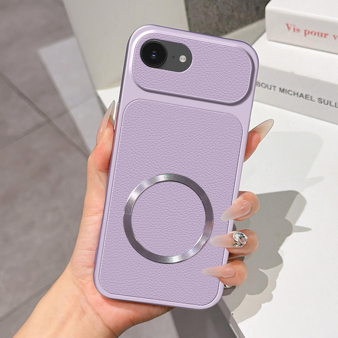 For iPhone 17e / 16e Lambskin Series Magnetic Skin Feel Phone Case(Purple) - Shopkiz.com