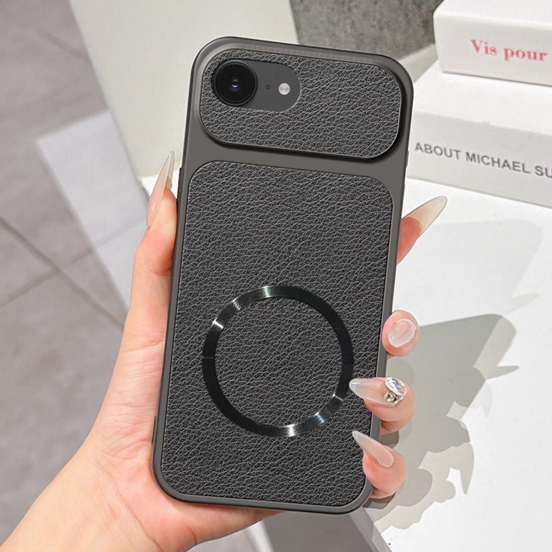 For iPhone 17e / 16e Lambskin Series Magnetic Skin Feel Phone Case(Black) - Shopkiz.com