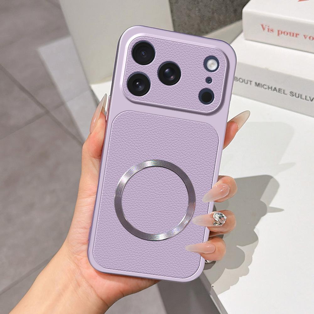 For iPhone 17 Pro Max Lambskin Series Magnetic Skin Feel Phone Case(Purple) - Shopkiz.com