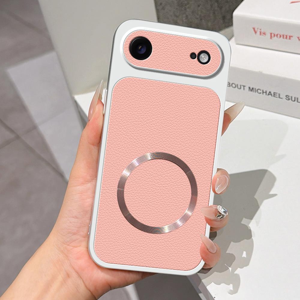 For iPhone Air Lambskin Series Magnetic Skin Feel Phone Case(Pink) - Shopkiz.com