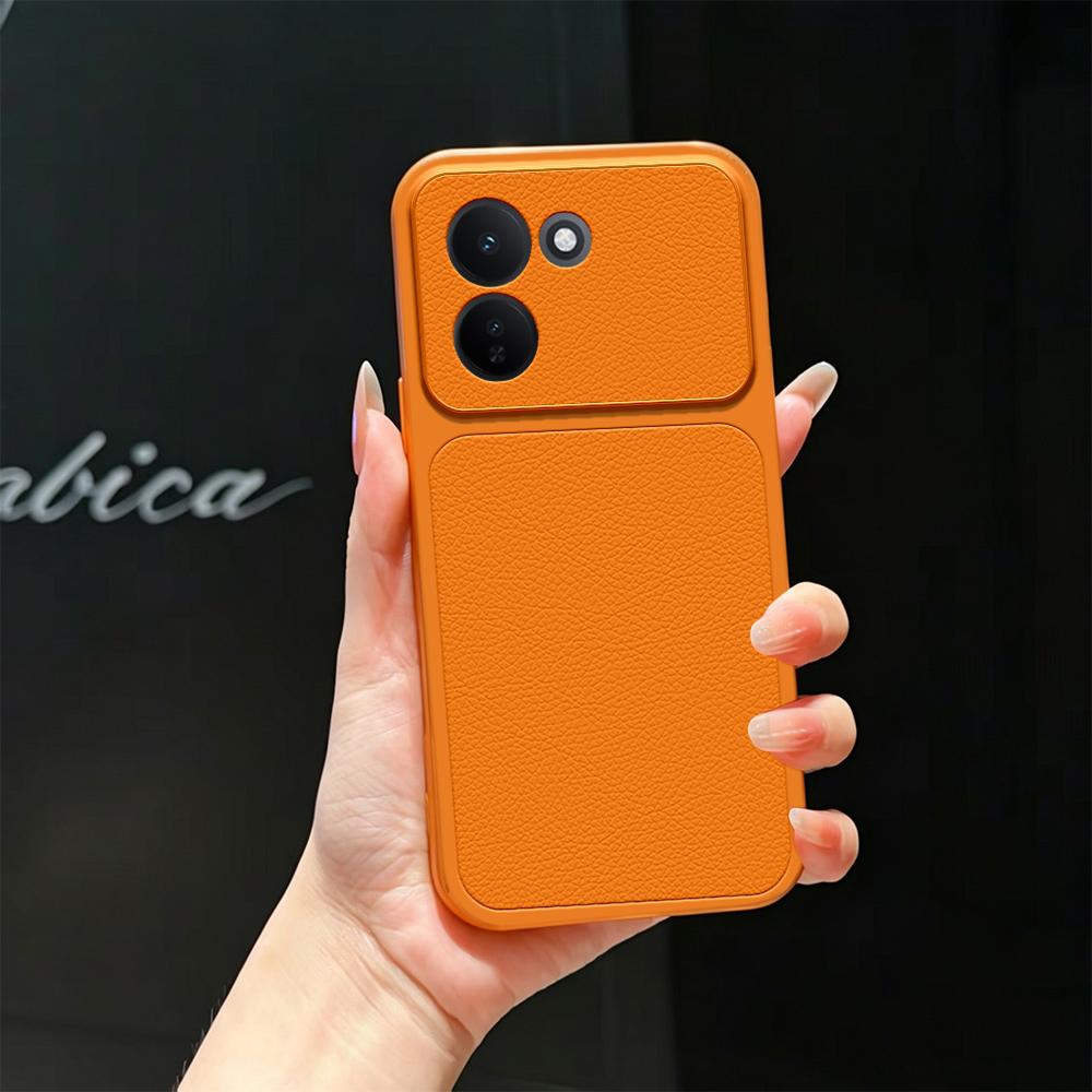 For vivo iQOO Z11 5G Lambskin Series Skin Feel Shockproof Phone Case(Orange) - Shopkiz.com