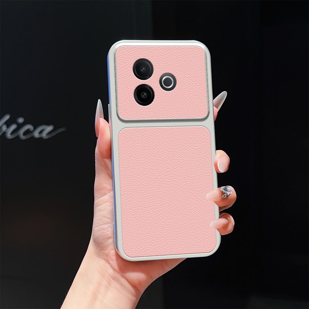 For vivo Y300i Lambskin Series Skin Feel Shockproof Phone Case(Pink) - Shopkiz.com