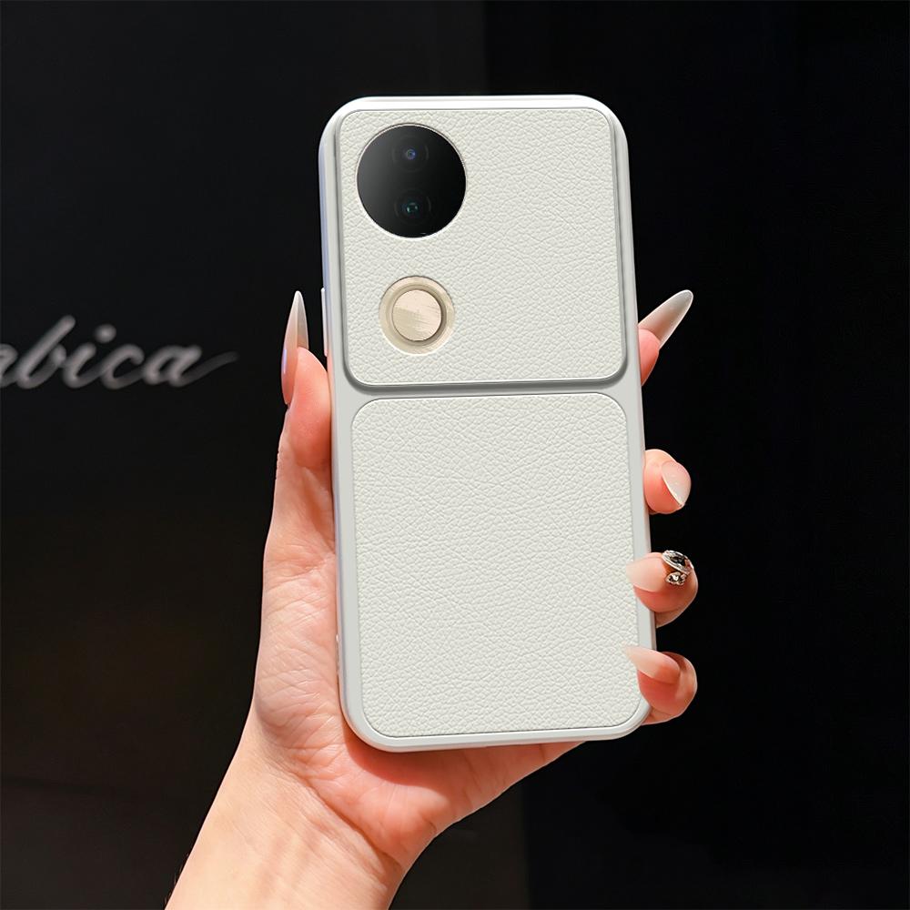 For vivo S20 Lambskin Series Skin Feel Shockproof Phone Case(Silver) - Shopkiz.com