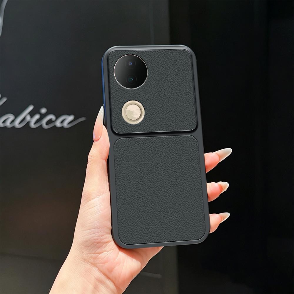 For vivo S20 Lambskin Series Skin Feel Shockproof Phone Case(Black) - Shopkiz.com