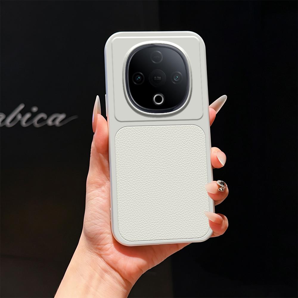 For vivo Y300 Lambskin Series Skin Feel Shockproof Phone Case(Silver) - Shopkiz.com