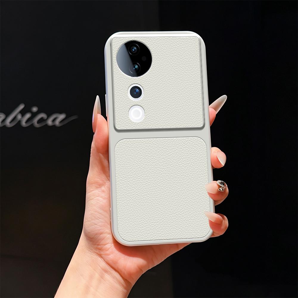 For vivo S19 Pro Lambskin Series Skin Feel Shockproof Phone Case(Silver) - Shopkiz.com