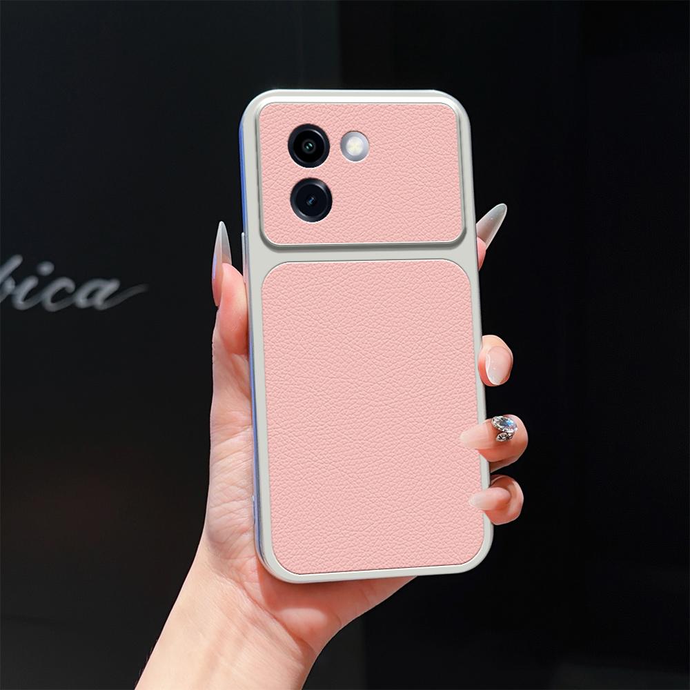For vivo Y200i Lambskin Series Skin Feel Shockproof Phone Case(Pink) - Shopkiz.com