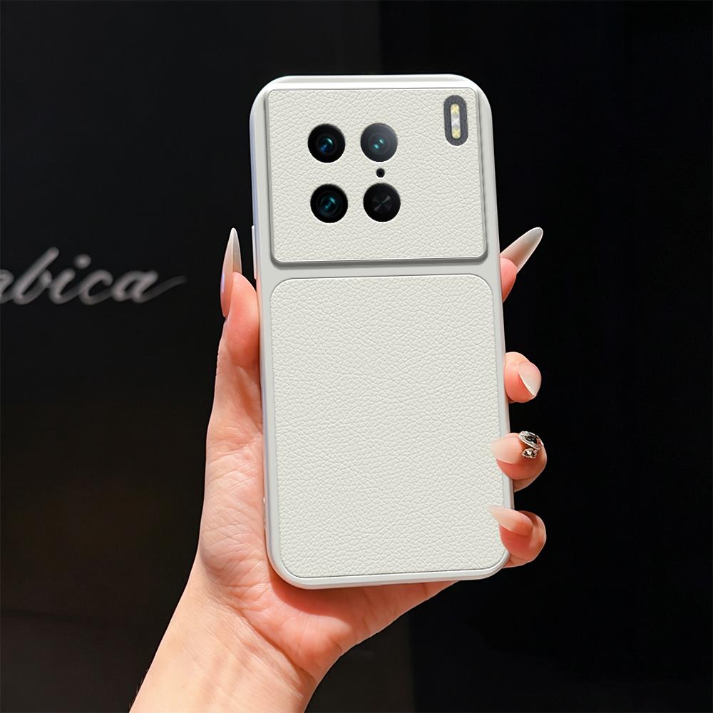 For vivo X90 Pro Lambskin Series Skin Feel Shockproof Phone Case(Silver) - Shopkiz.com