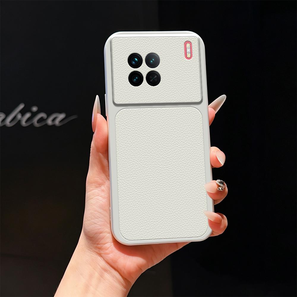 For vivo X90 Lambskin Series Skin Feel Shockproof Phone Case(Silver) - Shopkiz.com
