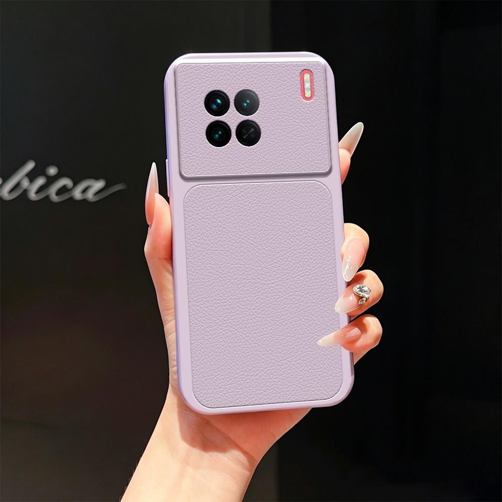 For vivo X90 Lambskin Series Skin Feel Shockproof Phone Case(Purple) - Shopkiz.com