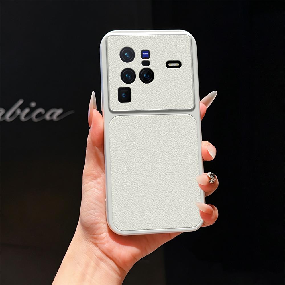 For vivo X80 Pro Lambskin Series Skin Feel Shockproof Phone Case(Silver) - Shopkiz.com
