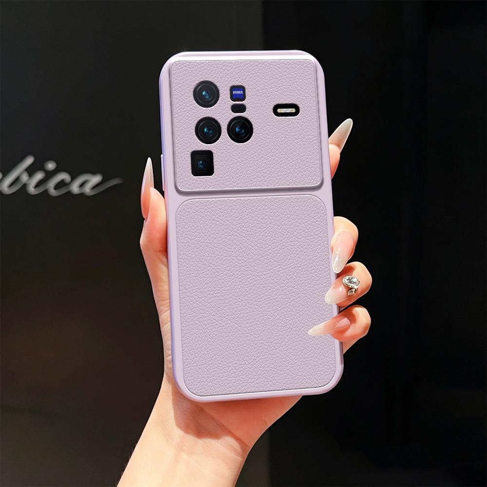 For vivo X80 Pro Lambskin Series Skin Feel Shockproof Phone Case(Purple) - Shopkiz.com