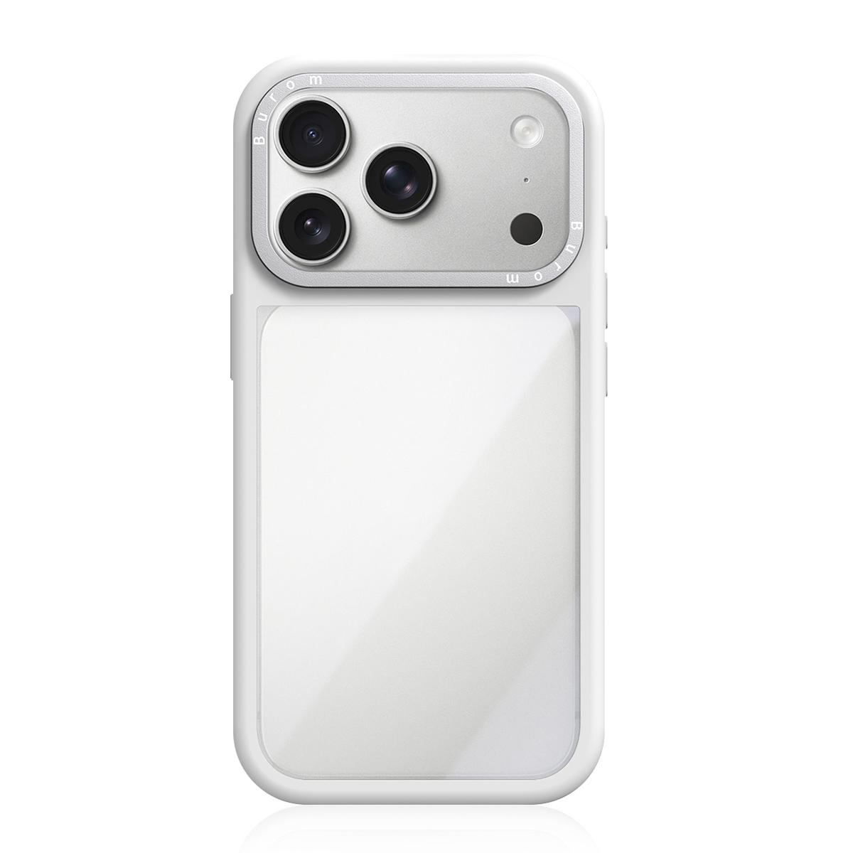 For iPhone 17 Pro Max Liquid Silicone Frame Hybrid Clear Acrylic Back Panel Phone Case(White) - Shopkiz.com