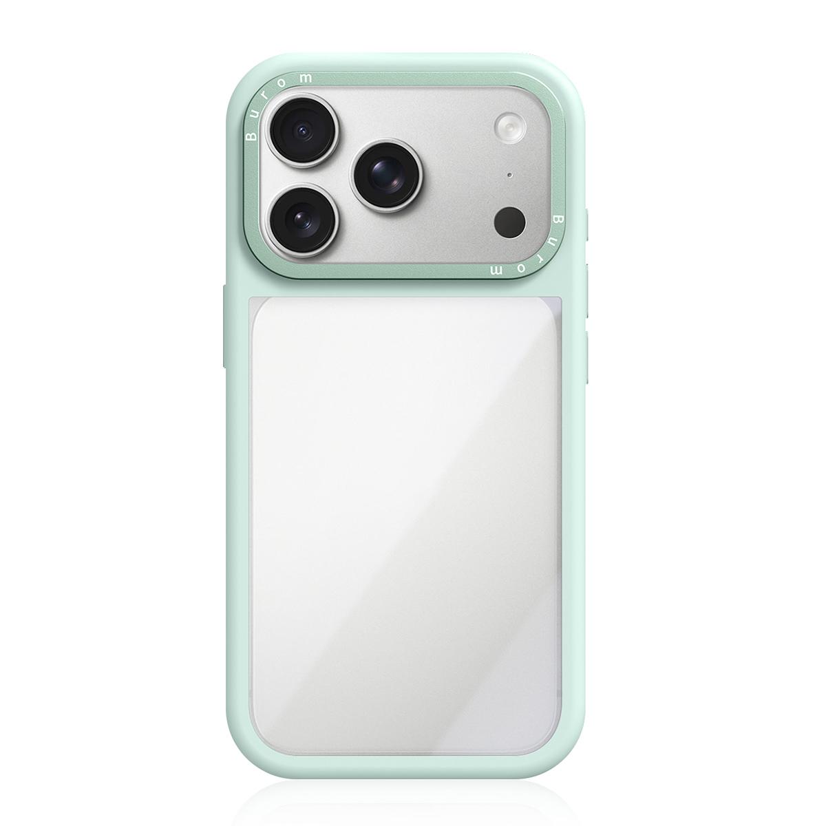 For iPhone 17 Pro Max Liquid Silicone Frame Hybrid Clear Acrylic Back Panel Phone Case(Green) - Shopkiz.com