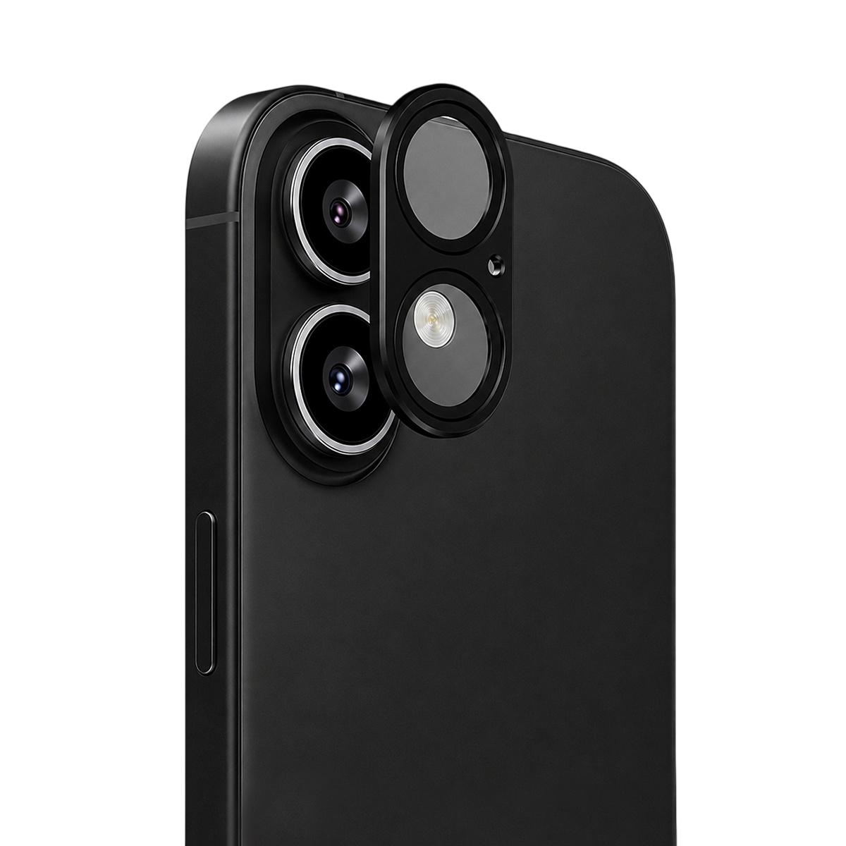 For iPhone 18 Armor Full-Coverage Frosted Metal Camera Lens Protector(Black) - Shopkiz.com