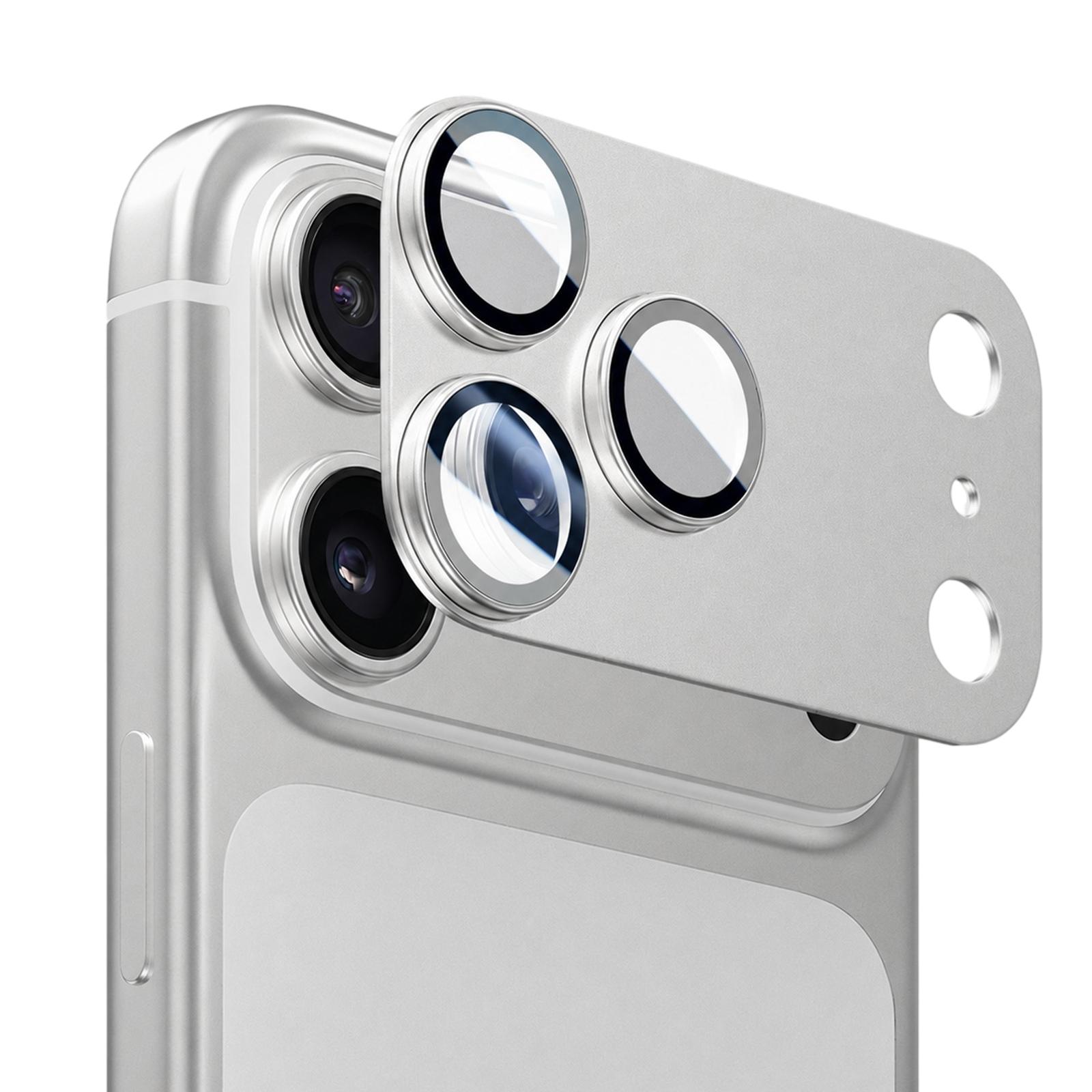 For iPhone 18 Pro Armor Full-Coverage Frosted Metal Camera Lens Protector(Silver) - Shopkiz.com