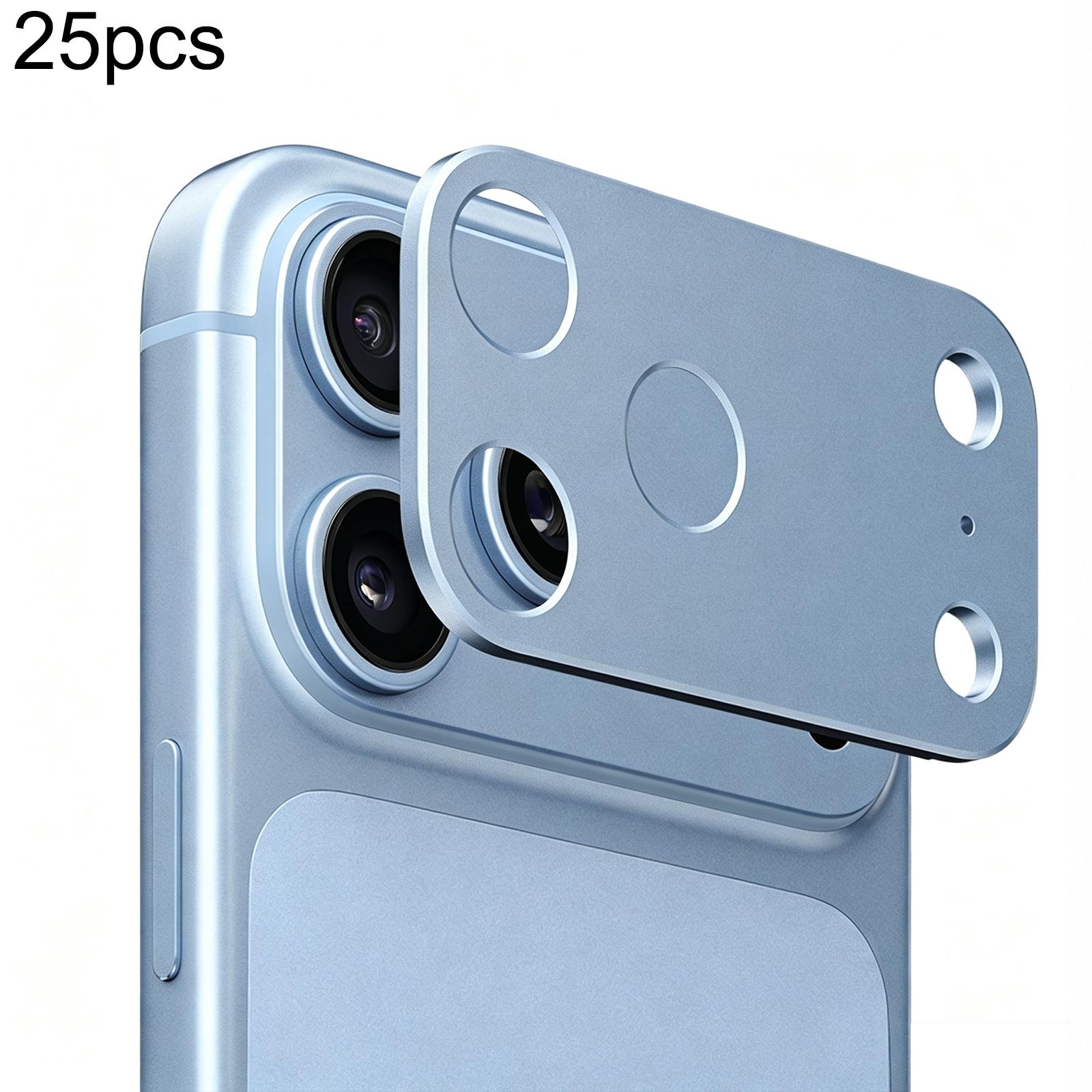 25 PCS/Pack Metal Flat & Hollow Camera Lens Protector For iPhone 18 Pro Max(Blue) - Shopkiz.com