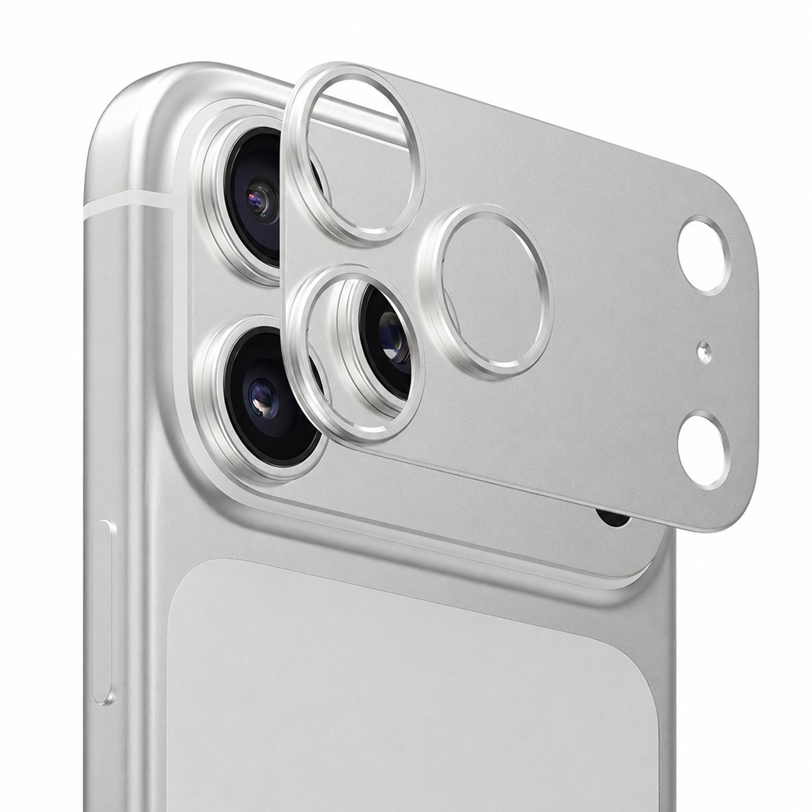 For iPhone 18 Pro Max Titanium Alloy Hollow Camera Lens Protector(Silver) - Shopkiz.com