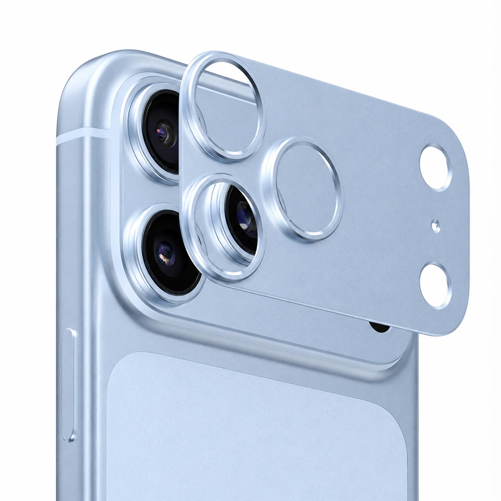 For iPhone 18 Pro Max Titanium Alloy Hollow Camera Lens Protector(Blue) - Shopkiz.com