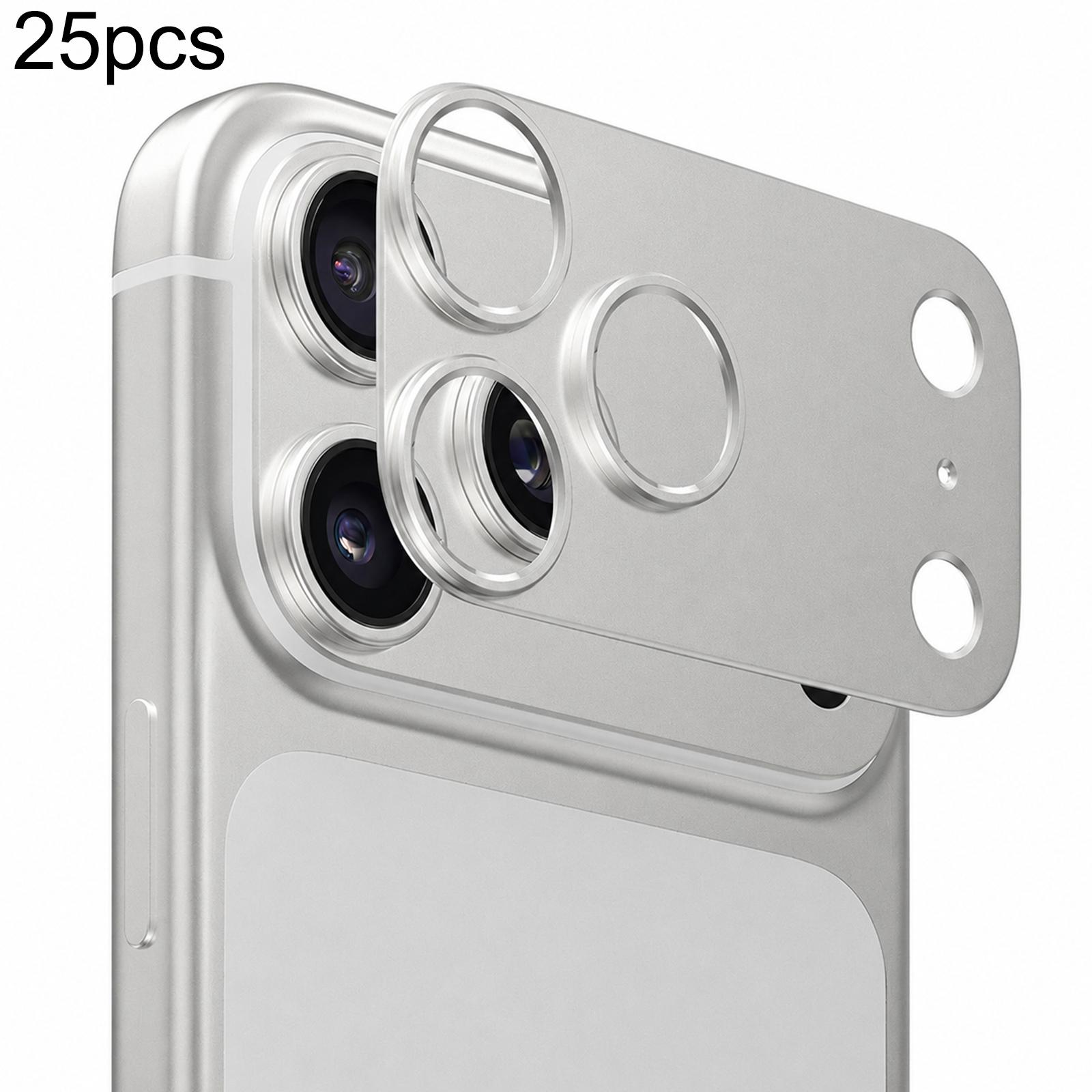 25 PCS/Pack Titanium Alloy Hollow Camera Lens Protector For iPhone 18 Pro Max(Silver) - Shopkiz.com
