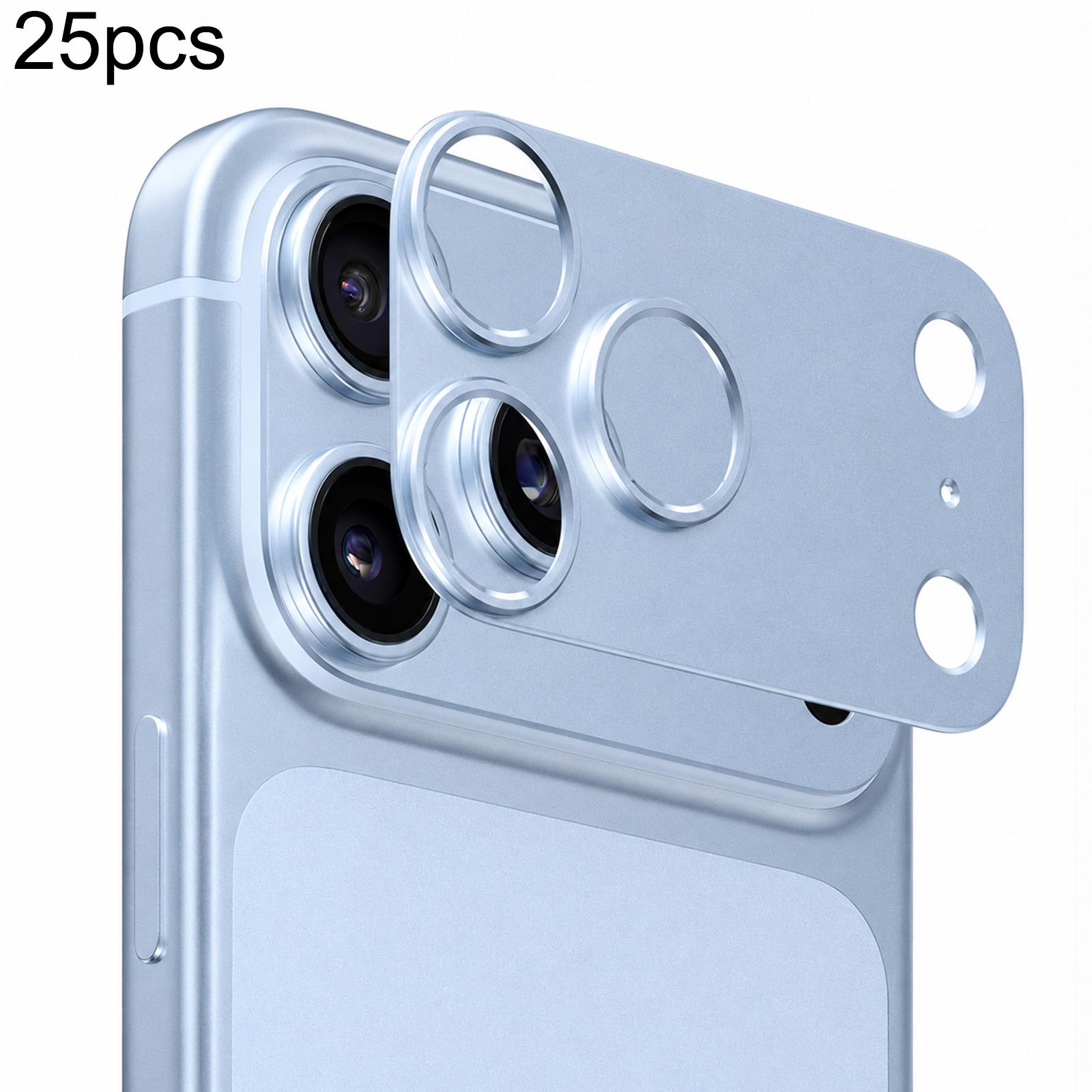 25 PCS/Pack Titanium Alloy Hollow Camera Lens Protector For iPhone 18 Pro Max(Blue) - Shopkiz.com