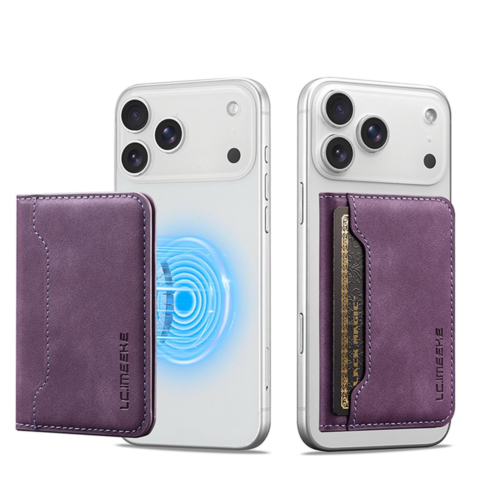 LC.IMEEKE L7 RFID Magnetic Detachable Card Bag(Purple) - Shopkiz.com