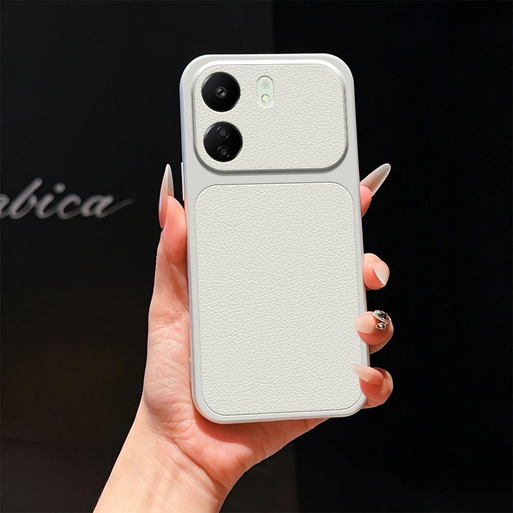 For Redmi 13C 4G Lambskin Series Skin Feel Shockproof Phone Case(Silver) - Shopkiz.com