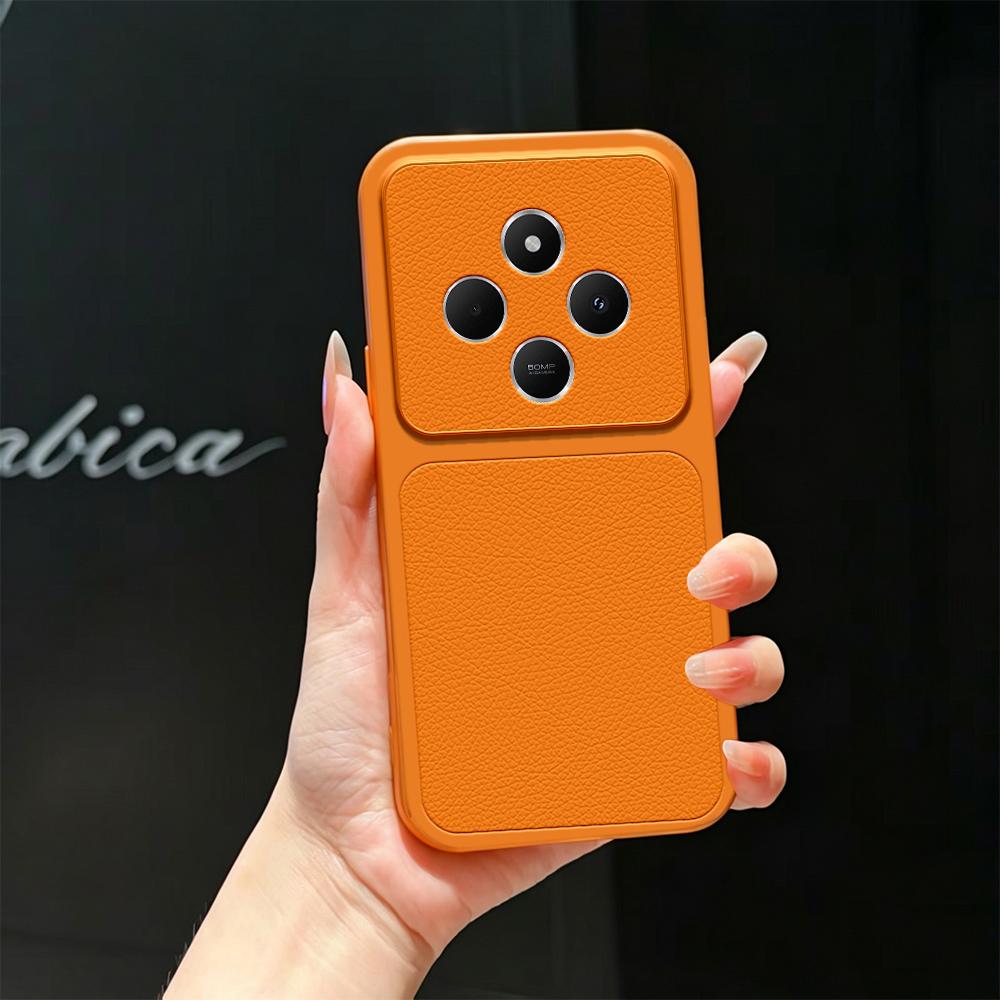 For Redmi 14C 5G / 4G Lambskin Series Skin Feel Shockproof Phone Case(Orange) - Shopkiz.com
