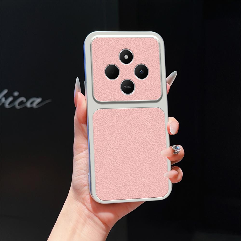 For Redmi 14C 5G / 4G Lambskin Series Skin Feel Shockproof Phone Case(Pink) - Shopkiz.com